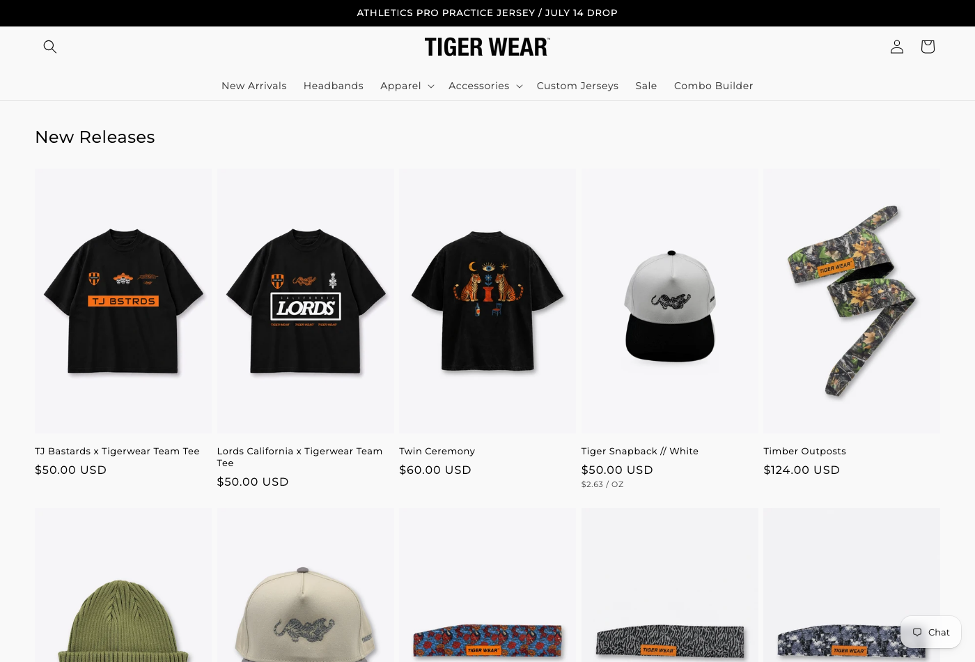Tigerwear, Kyle's own apparel storefront