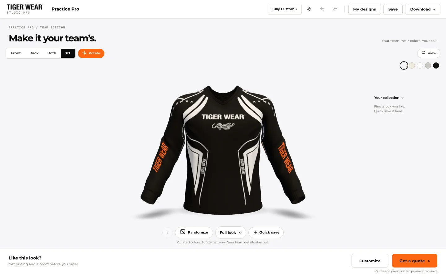 Jersey Studio on desktop: the Practice Pro in real-time 3D